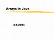 Research paper thumbnail of Arrays in Java