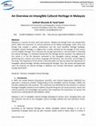 Research paper thumbnail of An Overview on Intangible Cultural Heritage In Malaysia