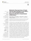 Research paper thumbnail of Metabolic Reprograming of Cystic Fibrosis Macrophages via the IRE1α Arm of the Unfolded Protein Response Results in Exacerbated Inflammation