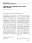 Research paper thumbnail of Comment on the new classification of surgical treatment of spinal tuberculosis