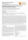 Research paper thumbnail of Comparative Analysis of Common Software Cost Estimation Modelling Techniques