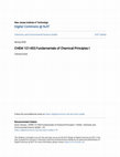 Research paper thumbnail of CHEM 121-002:Fundamentals of Chemical Principles I