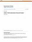 Research paper thumbnail of CHEM 121-002:Fundamentals of Chemical Principles I