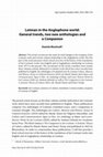 Research paper thumbnail of Lotman in the Anglophone world: General trends, two new anthologies and a Companion