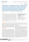 Research paper thumbnail of Combination of Exchange Transfusion Treatment and Hydroxyurea Cause Beneficial Changes to Laboratory Parameters and Clinical Outcome in Patients with Sickle Cell Disease/β Thalassemia Compared with Hydroxyurea or Exchange Transfusion Alone