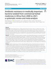 Research paper thumbnail of Antibiotic-resistance in medically important bacteria isolated from commercial herbal medicines in Africa from 2000 to 2021: a systematic review and meta-analysis