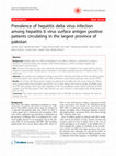 Research paper thumbnail of Prevalence of hepatitis delta virus infection among hepatitis b virus surface antigen positive patients circulating in the largest province of pakistan