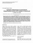 Research paper thumbnail of Symbiotic effectiveness of acid-tolerant Bradyrhizobium strains with soybean in low pH soil