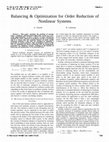 Research paper thumbnail of Balancing optimization for order reduction of nonlinear systems