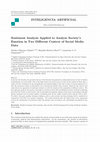 Research paper thumbnail of Sentiment Analysis Applied to Analyze Society's Emotion in Two Different Context in Social Media