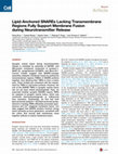 Research paper thumbnail of Lipid-Anchored SNAREs Lacking Transmembrane Regions Fully Support Membrane Fusion during Neurotransmitter Release