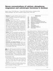 Research paper thumbnail of Serum concentrations of calcium, phosphorus, magnesium and calciotropic hormones in donkeys