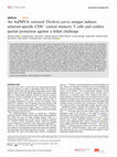 Research paper thumbnail of An Ad/MVA vectored Theileria parva antigen induces schizont-specific CD8+ central memory T cells and confers partial protection against a lethal challenge