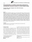 Research paper thumbnail of Characterization of volatile compounds produced by Rhizopus strains grown on agro-industrial solid wastes