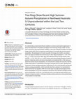 Research paper thumbnail of Tree Rings Show Recent High Summer-Autumn Precipitation in Northwest Australia Is Unprecedented within the Last Two Centuries