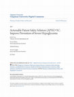 Research paper thumbnail of Actionable Patient Safety Solution (APSS) #3C: Improve Prevention of Severe Hypoglycemia