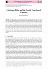 Research paper thumbnail of Mortgage Debt and the Social Function of Contract