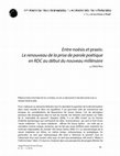 Research paper thumbnail of Entre noésis et praxis: le renouveau de la prise de parole poétique en RDC au début du nouveau millénaire