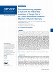 Research paper thumbnail of Eye diseases during pregnancy: a study with the medical data warehouse in the eye clinic of the Ludwig-Maximilians-Universität München in Munich in Germany