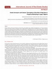 Research paper thumbnail of Estate Surveyors and Valuers’ Perception of the Role of Big Data in Property Marketing in Lagos, Nigeria