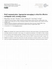 Research paper thumbnail of Brief communication: Appropriate messaging is critical for effective earthquake early warning systems