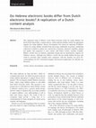 Research paper thumbnail of Do Hebrew electronic books differ from Dutch electronic books? A replication of a Dutch content analysis