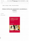 Research paper thumbnail of Gualberto Alvino, recensione a "Poesia e critica nel Novecento. Da Montale a Rosselli"