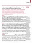 Research paper thumbnail of Indigenous and tribal peoples' health (The Lancet-Lowitja Institute Global Collaboration): a population study