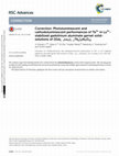 Research paper thumbnail of Correction: Photoluminescent and cathodoluminescent performances of Tb3+ in Lu3+-stabilized gadolinium aluminate garnet solid-solutions of [(Gd1−xLux)1−yTby]3Al5O12