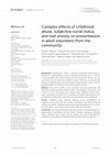 Research paper thumbnail of Complex effects of childhood abuse, subjective social status, and trait anxiety on presenteeism in adult volunteers from the community