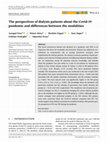 Research paper thumbnail of The perspectives of dialysis patients about the Covid‐19 pandemic and differences between the modalities