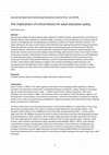 Research paper thumbnail of The implications of critical theory for adult education policy