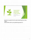 Research paper thumbnail of Saving Seeds: Cultivating Biodiversity in your Garden’