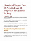 Research paper thumbnail of Historia del Tango -Parte 10: Agustín Bardi. El compositor para el futuro del Tango