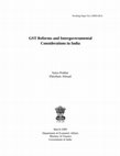 Research paper thumbnail of GST Reforms and Intergovernmental Considerations in India