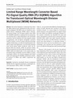 Research paper thumbnail of Limited Range Wavelength Converter Based PLI-Signal Quality RWA (PLI-SQRWA) Algorithm for Translucent Optical Wavelength Division Multiplexed (WDM) Networks