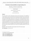 Research paper thumbnail of Determinants of bank profitability in Georgian banking sector