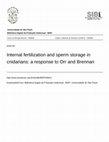 Research paper thumbnail of Internal fertilization and sperm storage in cnidarians: a response to Orr and Brennan