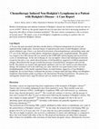 Research paper thumbnail of Chemotherapy-induced non-Hodgkin's lymphoma in a patient with Hodgkin's disease--a case report