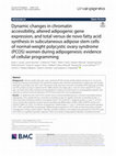 Research paper thumbnail of Dynamic changes in chromatin accessibility, altered adipogenic gene expression, and total versus de novo fatty acid synthesis in subcutaneous adipose stem cells of normal-weight polycystic ovary syndrome (PCOS) women during adipogenesis: evidence of cellular programming