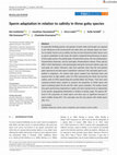 Research paper thumbnail of Sperm adaptation in relation to salinity in three goby species