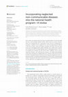 Research paper thumbnail of Incorporating neglected non-communicable diseases into the national health program—A review