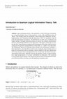 Research paper thumbnail of Introduction to Quantum Logical Information Theory: Talk