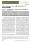 Research paper thumbnail of Opportunities to improve China’s biodiversity protection laws