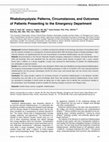 Research paper thumbnail of Rhabdomyolysis: Patterns, Circumstances, and Outcomes of Patients Presenting to the Emergency Department