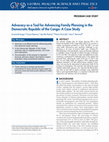 Research paper thumbnail of Advocacy as a Tool for Advancing Family Planning in the Democratic Republic of the Congo: A Case Study