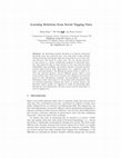 Research paper thumbnail of Learning Relations from Social Tagging Data