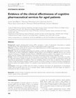 Research paper thumbnail of Evidence of the clinical effectiveness of cognitive pharmaceutical services for aged patients