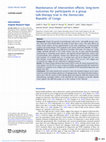 Research paper thumbnail of Maintenance of intervention effects: long-term outcomes for participants in a group talk-therapy trial in the Democratic Republic of Congo