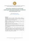 Research paper thumbnail of Information relations for social change: exploring the information behaviour of academics undertaking impact work